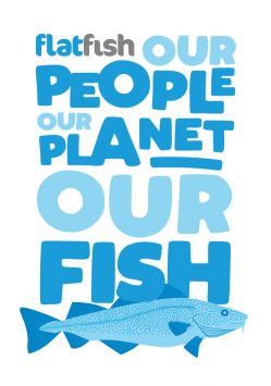 Flatfish Our People Our Planet Our Fish Text On White / Transparent Background